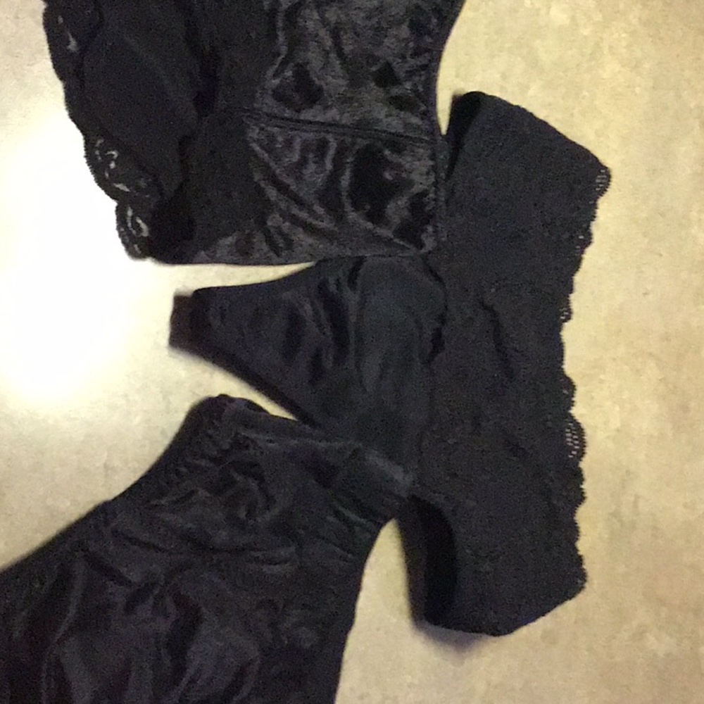 Fancy panties..Black 3 pair